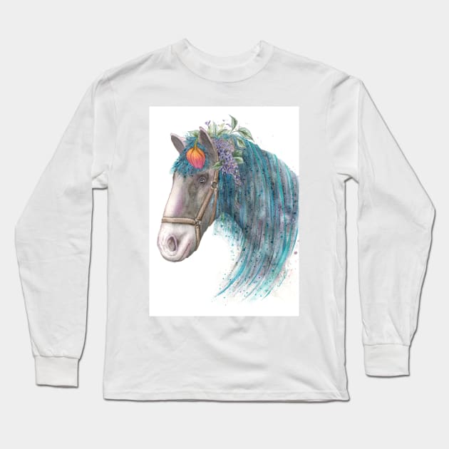 Mackinac Island Spring Horse Long Sleeve T-Shirt by Jarrodjvandenberg